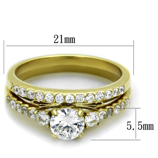 Women Stainless Steel Cubic Zirconia Rings TK2133-Lacatang Jewelry