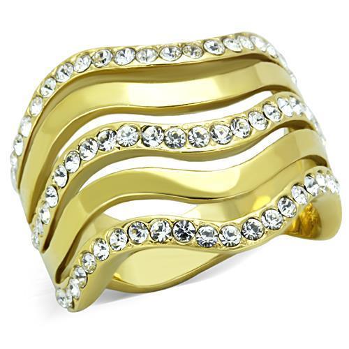 Women Stainless Steel Synthetic Crystal Rings-Lacatang Jewelry